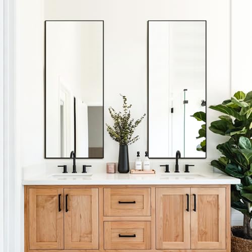 Black Full Length Mirror, 56x20, Free Standing or Wall Leaning Floor Mirror