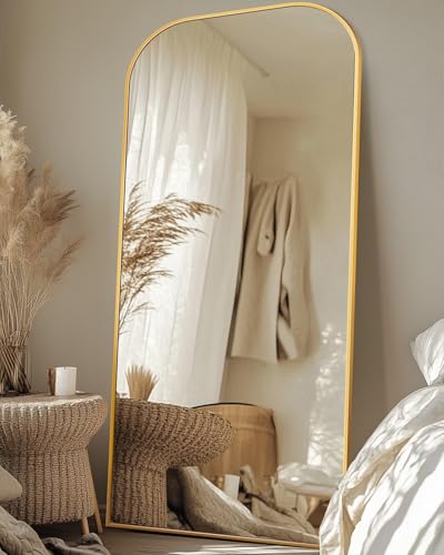 Full Length Gold Floor Mirror for Bedroom and Living Room