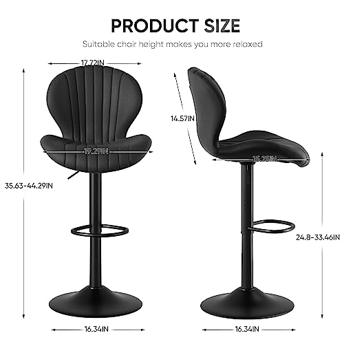 Modern Swivel Bar Stools Set of 3 with High Backrest - Easy Assembly for Bar, Kitchen, Dining Room