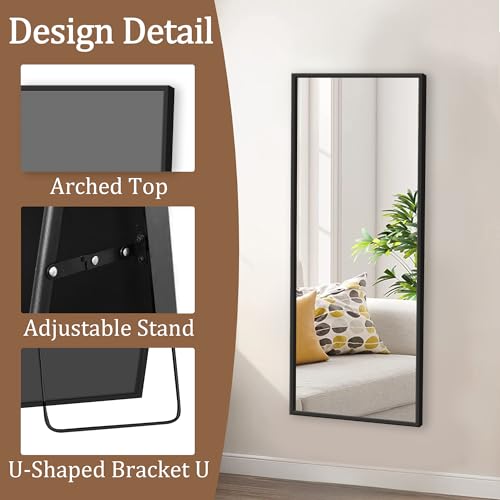 Full-Length Mirror with Stand: Ideal for Bedroom, Living Room, and Entryway