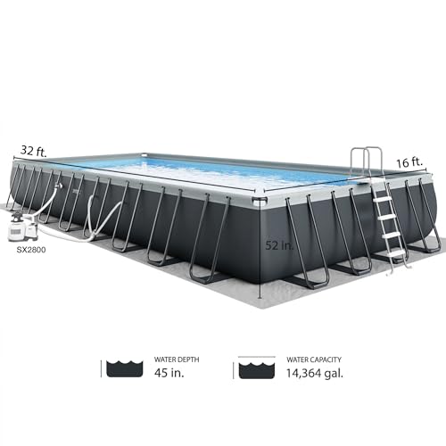 Intex 26373EH Ultra XTR Deluxe Above Ground Swimming Pool Set with Filter Pump: 32ft x 16ft x 52in – Easy Assembly