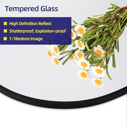 Oversized Black Full-Length Mirror with Stand for Home Decor