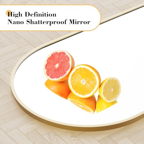 Full Length Floor Mirror with Stand for Bedroom or Living Room - Gold