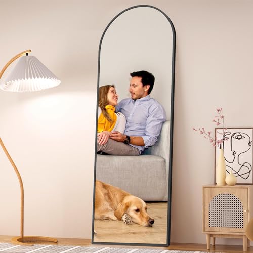 Black Arched Mirror 57x20, Versatile for Living Room, Bedroom & Cloakroom