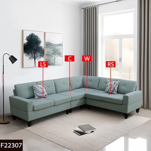4-Piece Pale Green Sofa Couch Set by CDT MEDIA MZX-Emma-SF-00059-DX (for Sofa Couch Buyers)