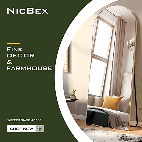 Elegant Full-Length Wooden Mirror for Bedroom, Bathroom & Living Room