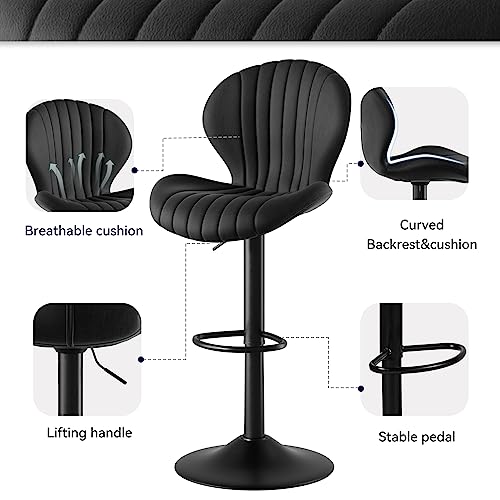 Modern Swivel Bar Stools Set of 3 with High Backrest - Easy Assembly for Bar, Kitchen, Dining Room