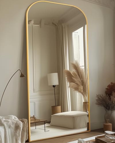 Full Length Gold Floor Mirror for Bedroom and Living Room