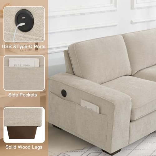 Modern L Shaped Convertible Sectional Sofa Couch for Living Room