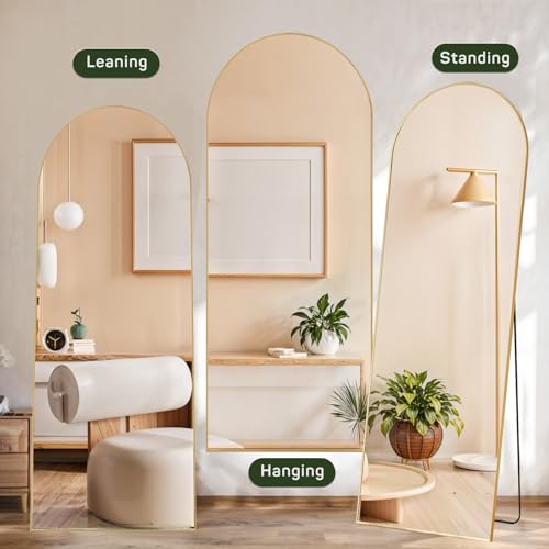 Full Length Arched Mirror with Shatter-Proof Glass for Bedroom or Cloakroom