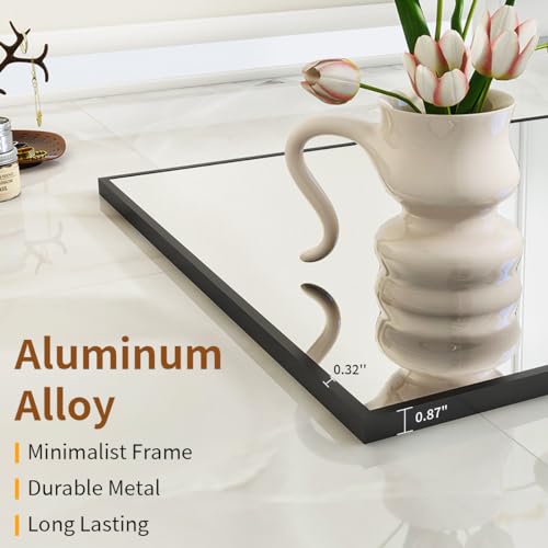 Full Length Floor Mirror, 21 x 57, Aluminum Alloy Frame - Black - Bedroom and Living Room