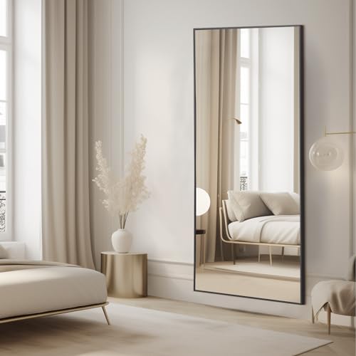 56x18 Full Length Mirror for Bedroom or Living Room - Black