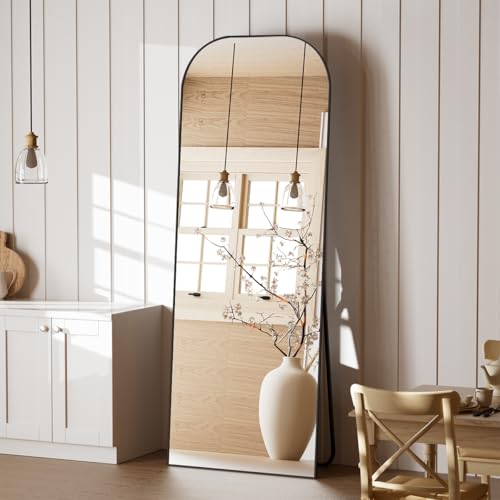 Black Full Length Mirror with Stand for Bedroom and Living Room