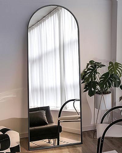 Large Black Arched Full Length Mirror for Bedroom