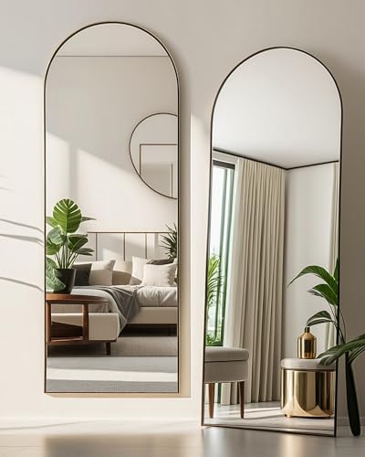Black Arched Full Length Mirror for Bedroom or Dressing Room