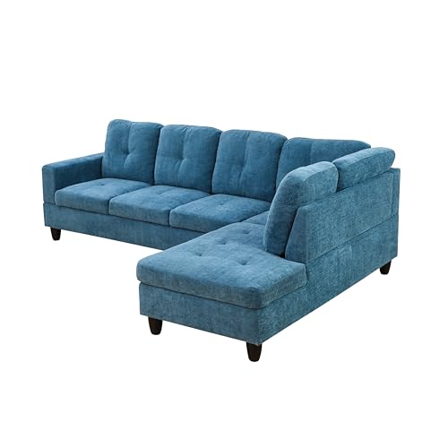 Blue Sectional Sofa: CDT MEDIA MZX-Carl-SS-00038-LWJ, 103.5x74.5x35 (Audience: General furniture shoppers)