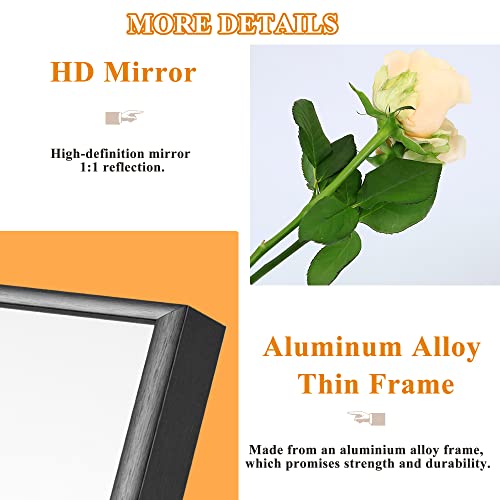 55 x 16 Full Length Mirror for Bedroom - Black