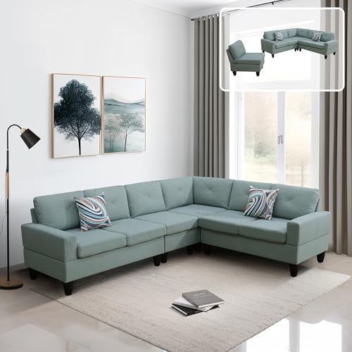4-Piece Pale Green Sofa Couch Set by CDT MEDIA MZX-Emma-SF-00059-DX (for Sofa Couch Buyers)