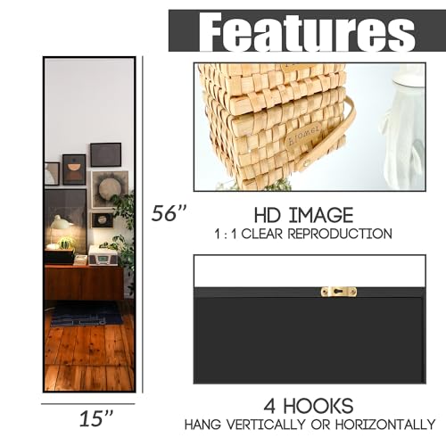 Full-Length Standing Mirror for Bedroom and Living Room