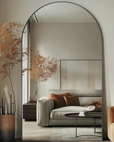 Oversized Full Length Floor Mirror for Bedroom and Living Room, Black