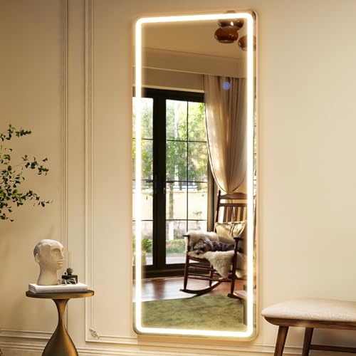LED Full Length Mirror for Bedroom - 64 x 21 - White