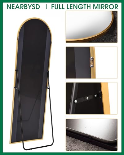 Gold Arched Full Length Mirror for Bedroom and Dressing Room