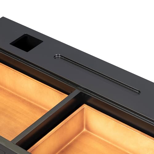 Black Makeup Vanity Desk with Mirror and Storage