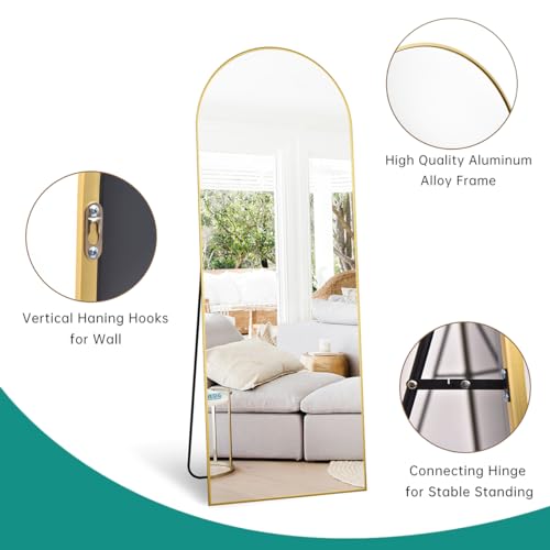 Full Length Gold Mirror for Bedroom, Living Room, or Cloakroom