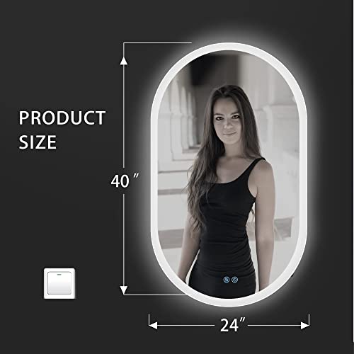 24x40 Inch LED Bathroom Vanity Mirror with Lights