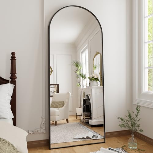 Full Length Mirror for Bedroom and Living Room, 70x26 with Stand, Hanging, Leaning or Wall Mounted, Black