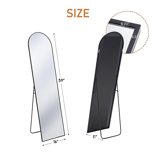 Body Mirror with Stand, 59X16 Full Length Floor Mirror for Bedroom and Living Room