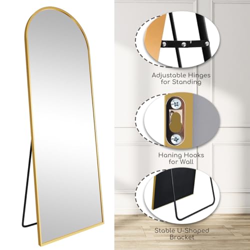 Gold Frame Oversized Full-Length Mirror for Bedroom or Living Room