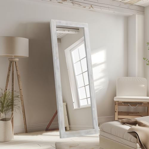 Rustic Farmhouse Full Length Mirror for Bedroom and Living Room, 64x21 Wood Frame Mirror