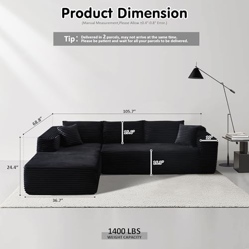 Modern Modular L-Shape Sectional Couch for Living Room Bedroom