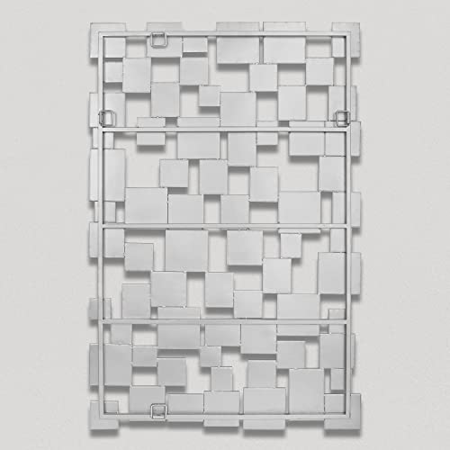 Silver 45×30 Inch Rectangular Accent Mirror for Living Rooms and Entryways