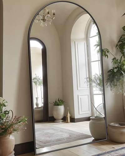 Oversized Full Length Floor Mirror for Bedroom and Living Room, Black