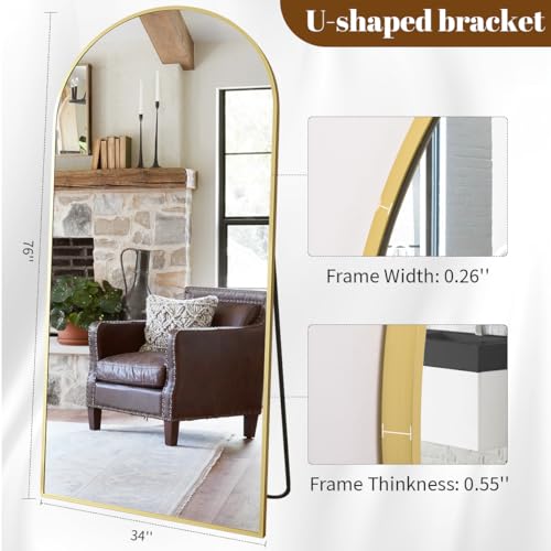 Gold Full Length Mirror for Living Room and Bedroom
