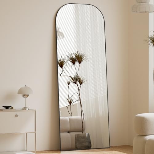 Black Full-Length Mirror with Stand for Bedroom & Living Room