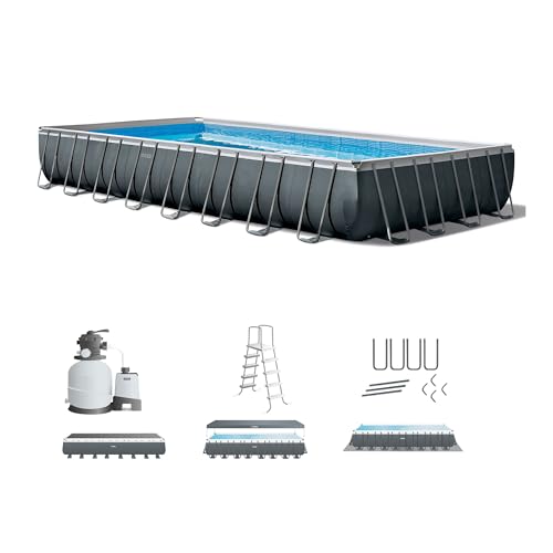 Intex 26373EH Ultra XTR Deluxe Above Ground Swimming Pool Set with Filter Pump: 32ft x 16ft x 52in – Easy Assembly