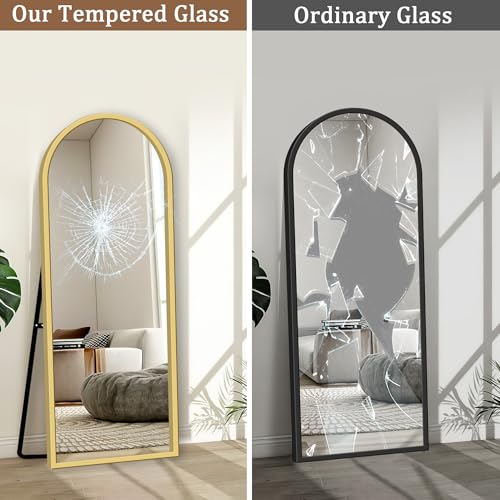 Full Length Arched Mirror with Stand for Bedroom, Living Room, Entryway - 56 x 18