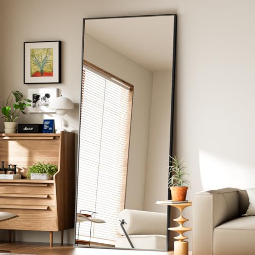 Black Full-Body Mirror for Wall or Floor - Bedroom & Living Room