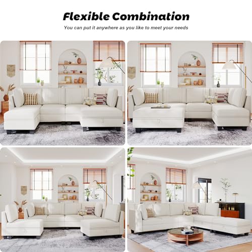 Luxury 4 Seater Velvet Sectional Sofa with Reversible Chaise and Convertible Ottoman