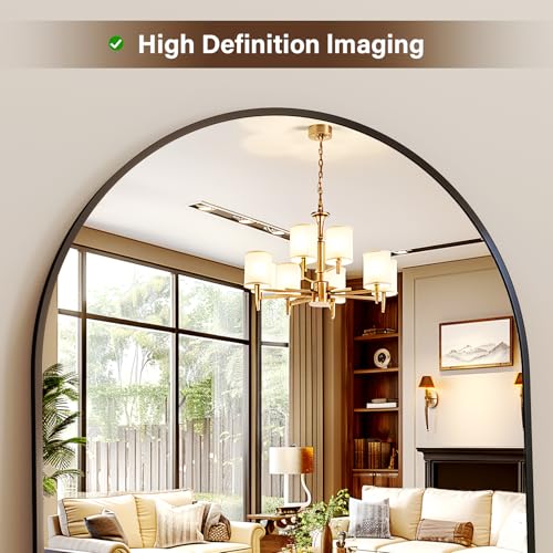 Black Floor Mirror - 21x 56 Rectangle, Aluminum Frame Free-Standing/Wall-Leaning Full-Length Mirror for Living Room, Bedroom, and Cloakroom.