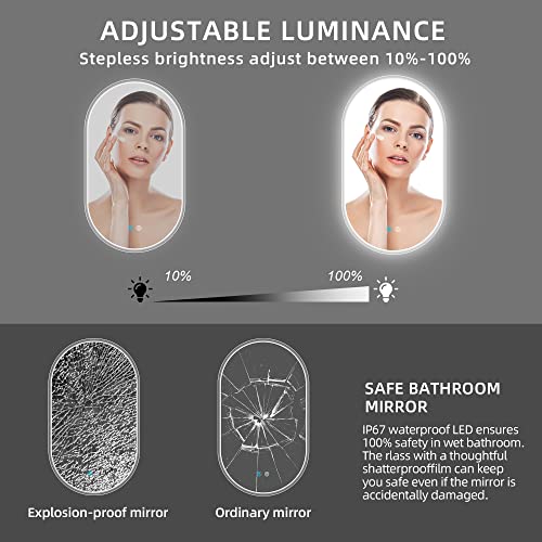40x24 Inch LED Bathroom Vanity Mirror with Lights