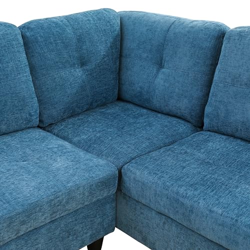 CDT MEDIA MZX-Carl-SS-00038-LWJ Blue Sectional Sofa