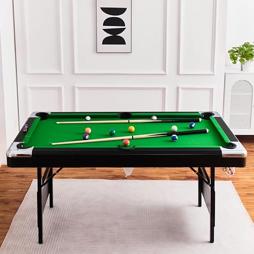 Black+Blue 5.5Ft 3-in-1 Billiard, Game, & Table Tennis Table