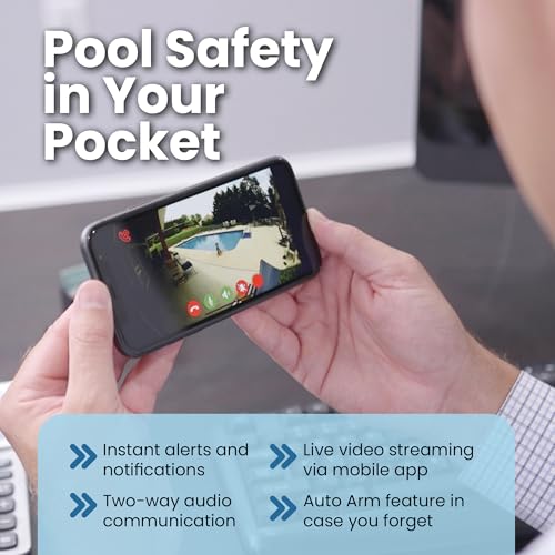 Smart Pool Alarm Camera for Inground and Above Ground Pools - Alerts Onsite, In Home & Phone Before Child Enters Pool