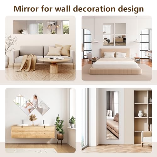 Unbreakable Full Body Mirror Tiles for Home Gym Door (4pcs)