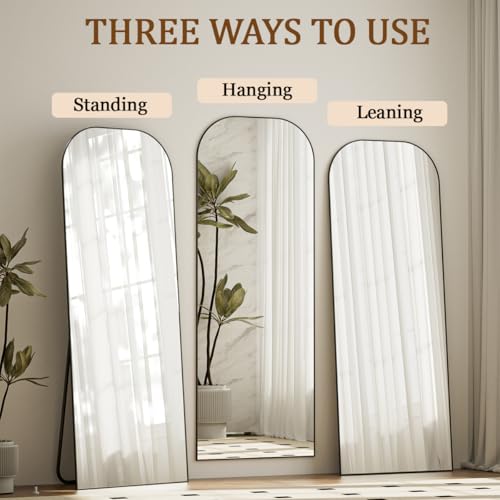 Black Full Length Mirror with Stand for Bedroom and Living Room