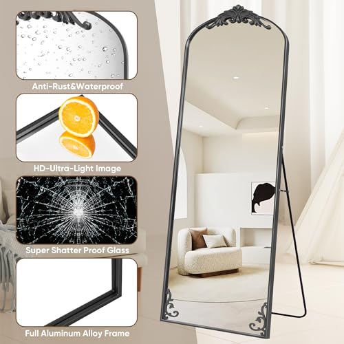 Antok Arched Full Length Mirror, 64×21 - Freestanding Full Body Mirror for Home Decor
